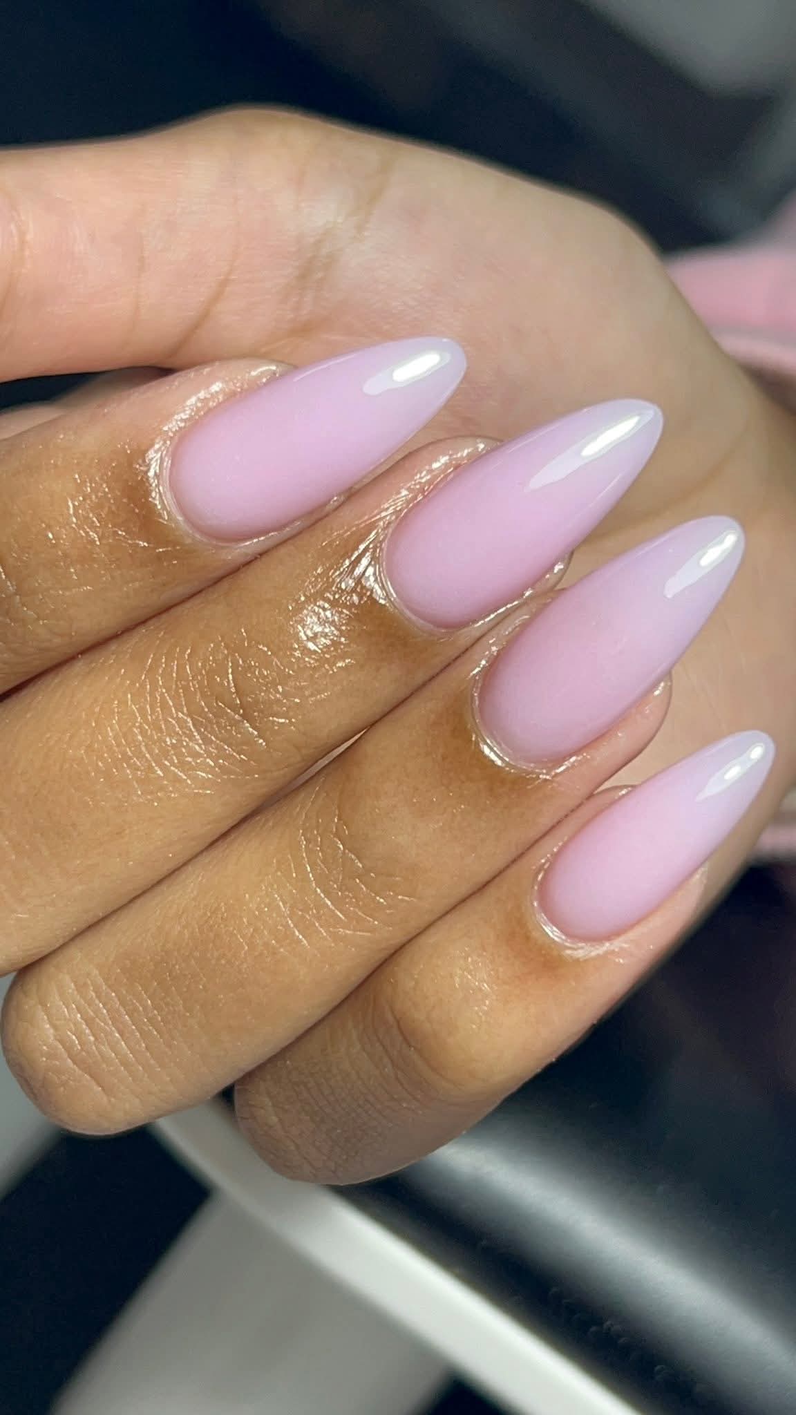 Gum gel nail overlay detail - view 1