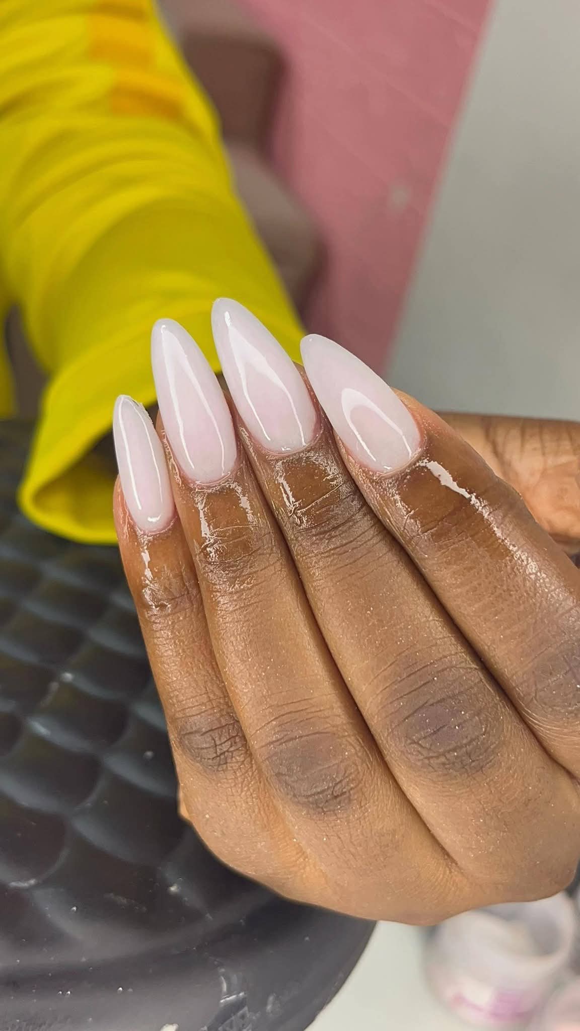 Gum gel nail overlay detail - view 2
